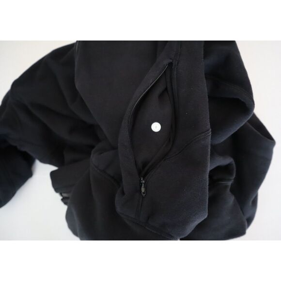 Lululemon W3ECTS Women's Sz 8 Black Hugged-Waist Cotton Zip Hoodie - Picture 10 of 16